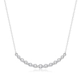 18K Gold Lab-Grown Diamond V-Bar Necklace �Minimalist Elegant Collarbone Chain Pearl Unique