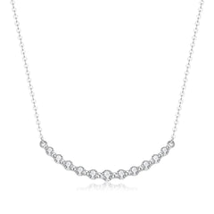 18K Gold Lab-Grown Diamond V-Bar Necklace �Minimalist Elegant Collarbone Chain Pearl Unique