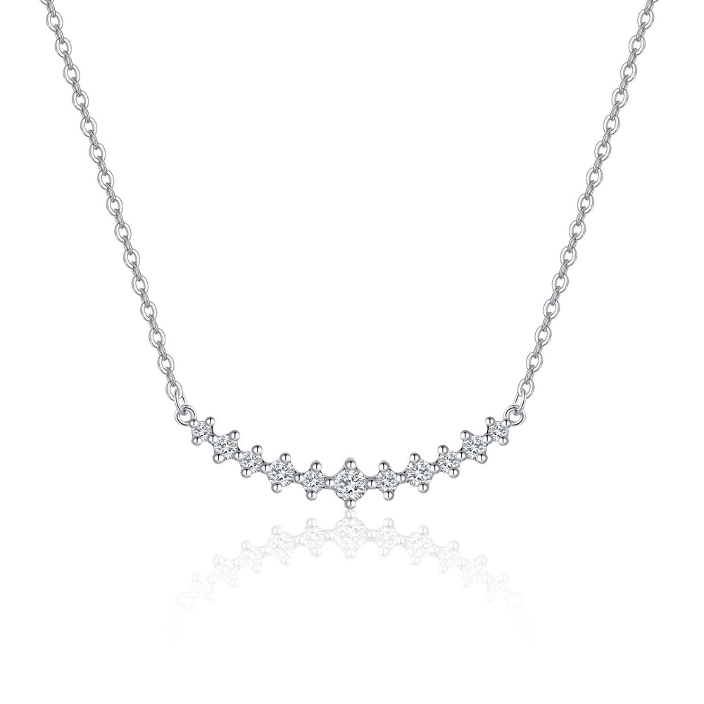 18K Gold Lab-Grown Diamond V-Bar Necklace �Minimalist Elegant Collarbone Chain Pearl Unique