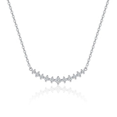 18K Gold Lab-Grown Diamond V-Bar Necklace �Minimalist Elegant Collarbone Chain Pearl Unique