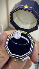 Bridal oval diamond ring on hand — Verse&Hue Jewelry