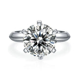 Certified Moissanite Solitaire Ring �1.5ct / 2ct / 3ct / 5ct | S925 Sterling Silver 6-Prong Setting Pearl Unique