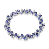 Lab-Created Blue Sapphire & White Sapphire Tennis Bracelet �Pear Cut Luxury Bracelet Pearl Unique