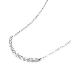 18K Gold Lab-Grown Diamond V-Bar Necklace �Minimalist Elegant Collarbone Chain Pearl Unique