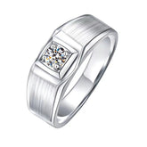 Platinum men’s ring with 1ct round moissanite stone