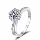 Bridal 1.0ct round moissanite engagement ring in AU750 gold