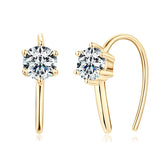 Solitude | 0.60ctw Round 18K Gold-Plated S925 Moissanite U-Hoop Earrings