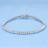 S925 Sterling Silver Moissanite Tennis Bracelet â€?Full Pavé 2-6mm Stones, Luxury Unisex Jewelry Pearl Unique