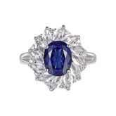 Gala 3ct Sapphire rings with Moissanite Halo