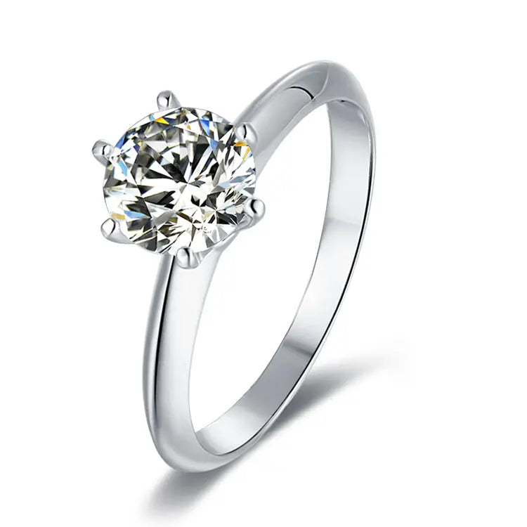 Certified Moissanite Solitaire Ring â€?1.5ct / 2ct / 3ct / 5ct | S925 Sterling Silver 6-Prong Setting Pearl Unique