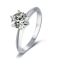 Certified Moissanite Solitaire Ring â€?1.5ct / 2ct / 3ct / 5ct | S925 Sterling Silver 6-Prong Setting Pearl Unique