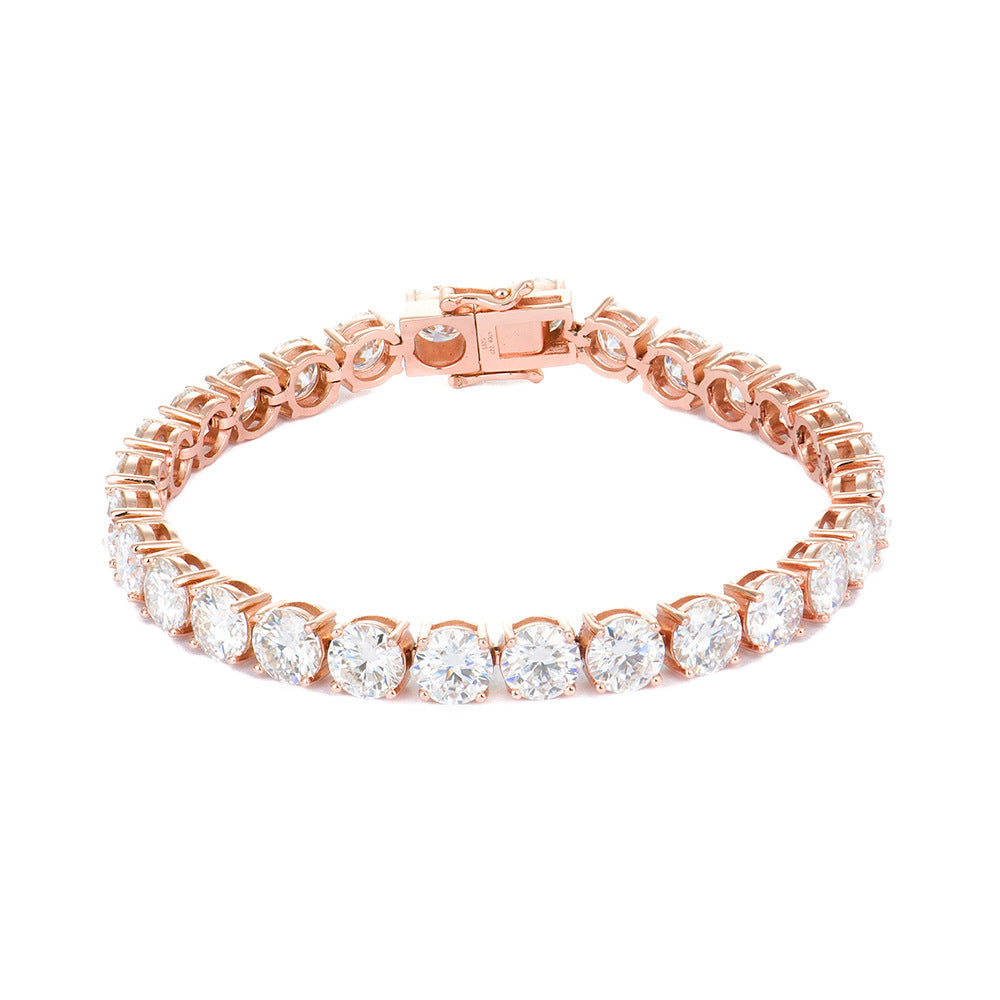 S925 Sterling Silver Moissanite Tennis Bracelet â€?Full Pavé 2-6mm Stones, Luxury Unisex Jewelry Pearl Unique