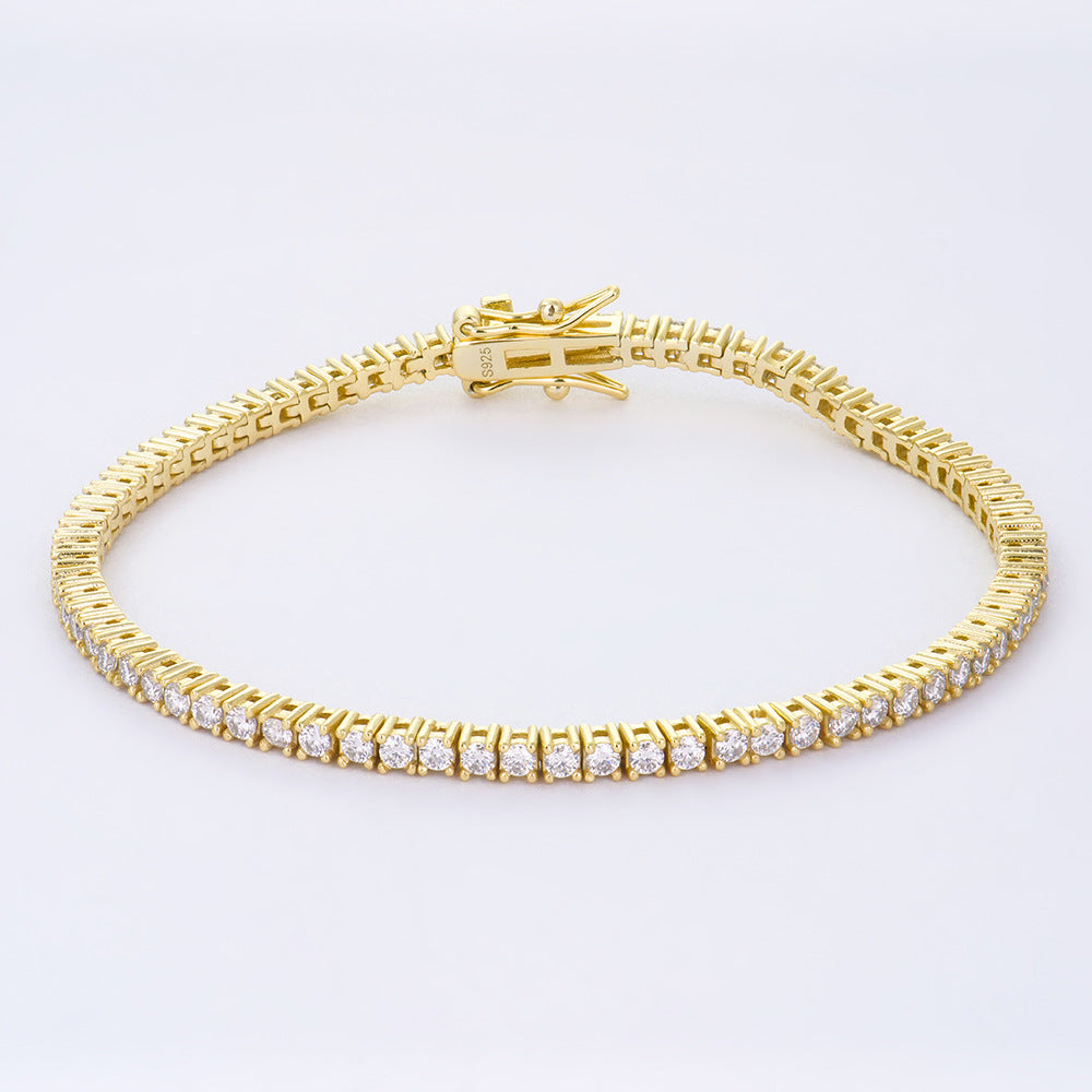 S925 Sterling Silver Moissanite Tennis Bracelet â€?Full Pavé 2-6mm Stones, Luxury Unisex Jewelry Pearl Unique