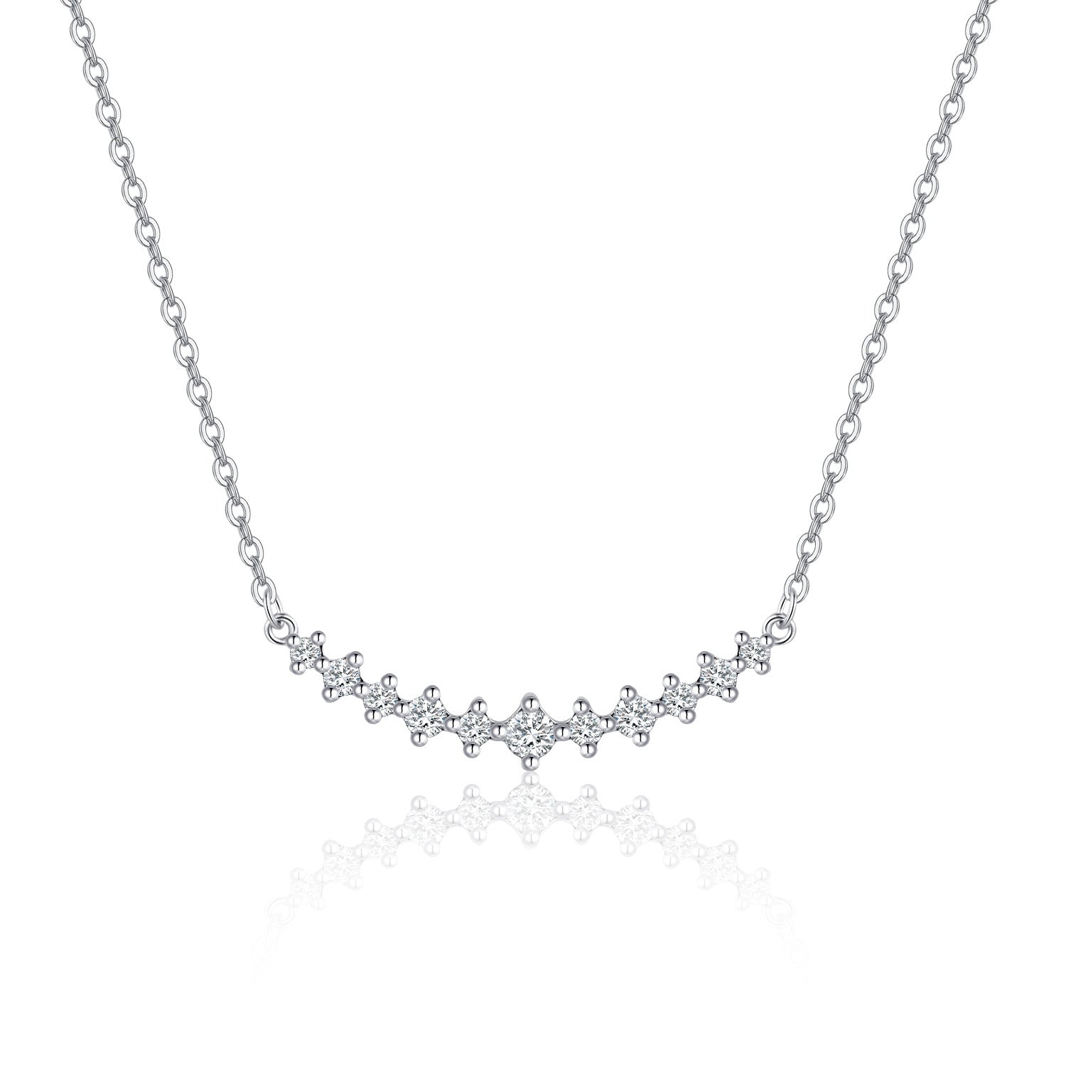 18K Gold Lab-Grown Diamond V-Bar Necklace â€?Minimalist Elegant Collarbone Chain Pearl Unique