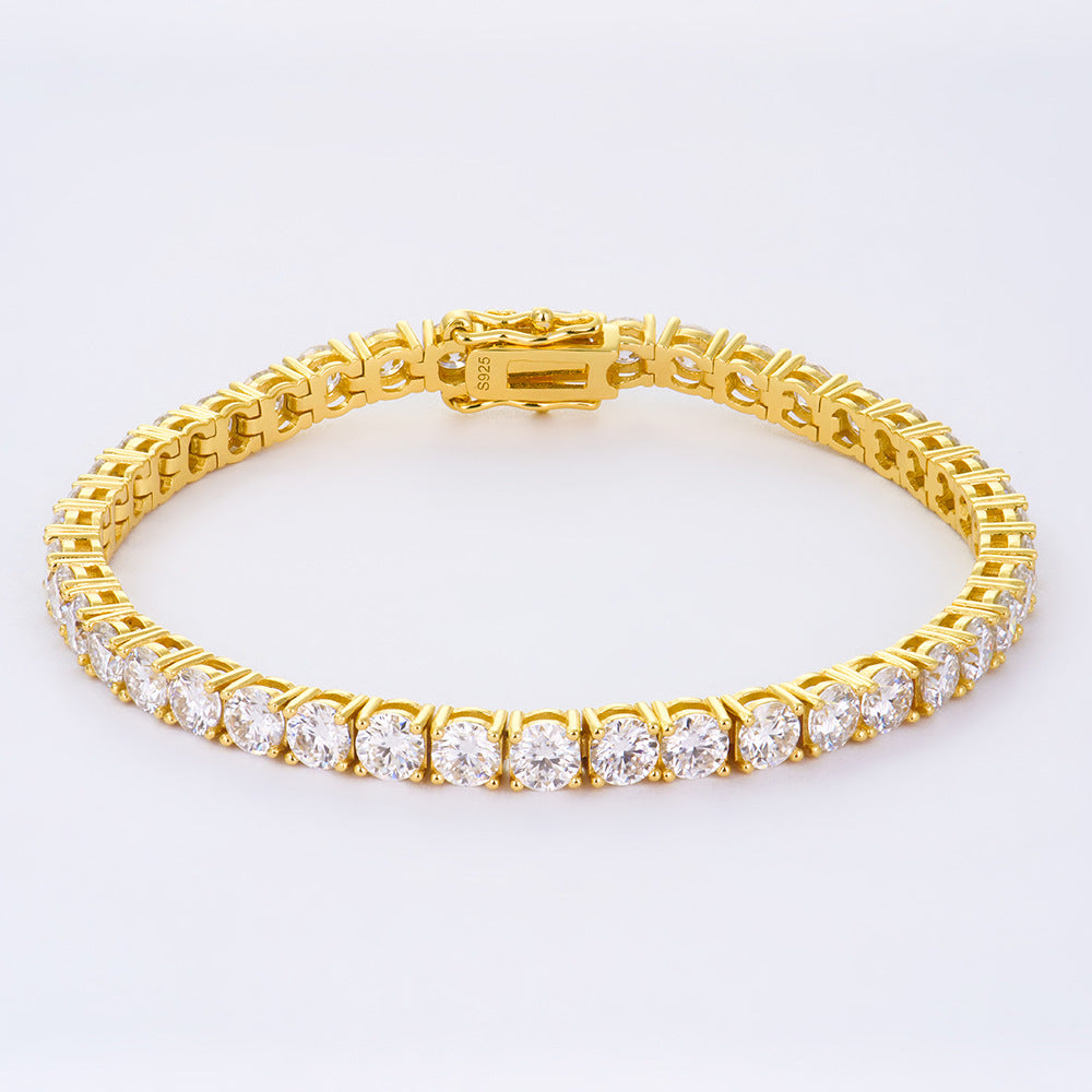 S925 Sterling Silver Moissanite Tennis Bracelet â€?Full Pavé 2-6mm Stones, Luxury Unisex Jewelry Pearl Unique