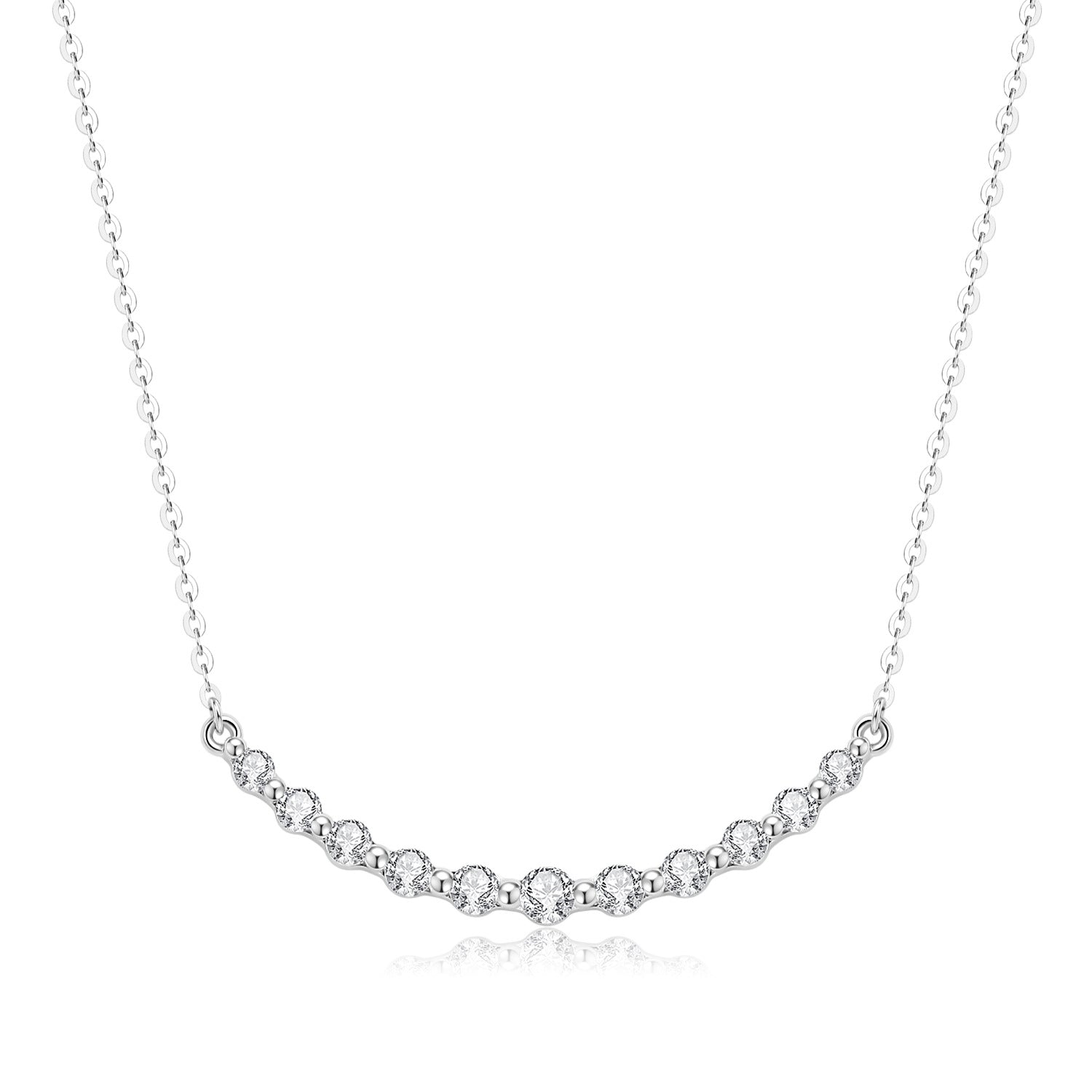 18K Gold Lab-Grown Diamond V-Bar Necklace â€?Minimalist Elegant Collarbone Chain Pearl Unique