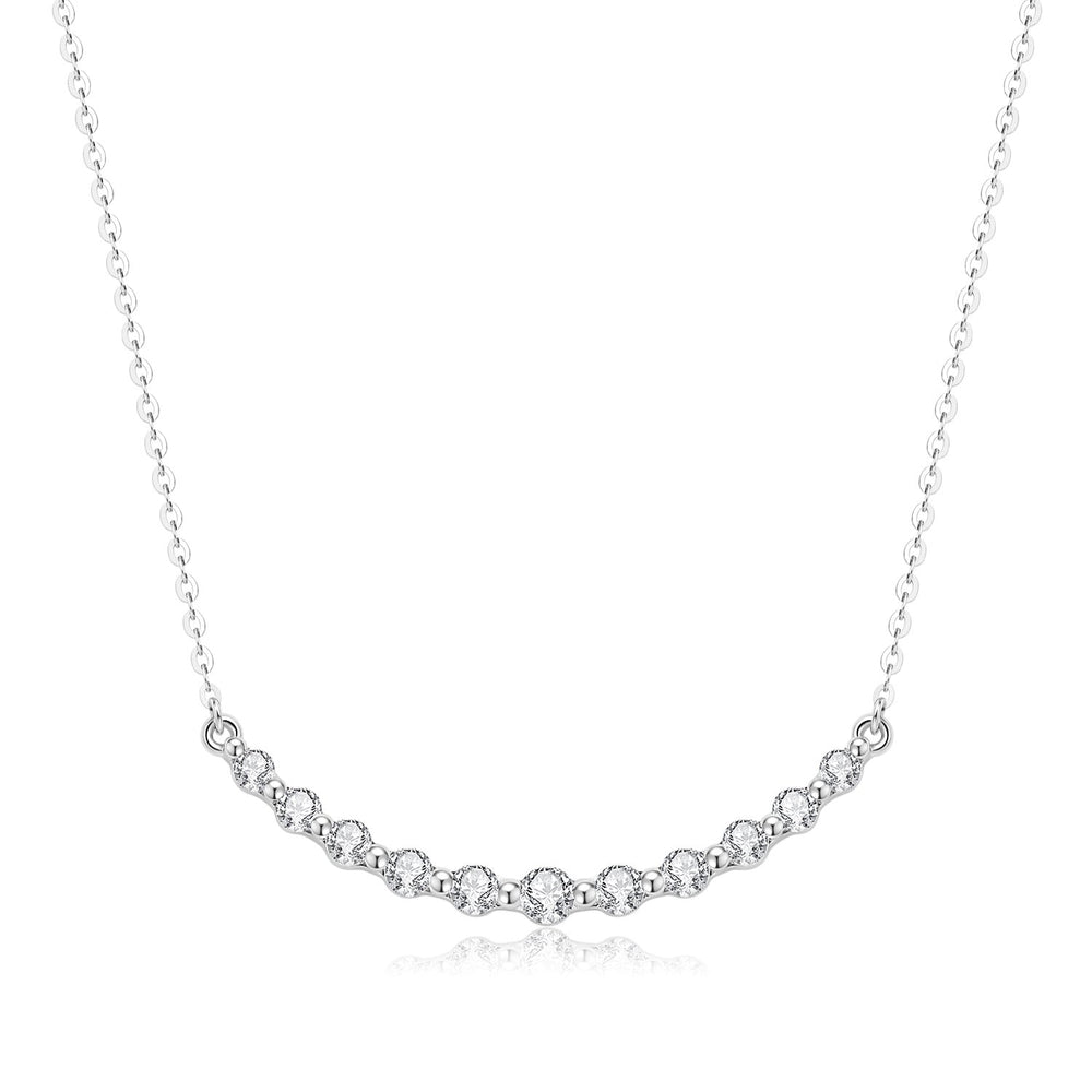18K Gold Lab-Grown Diamond V-Bar Necklace â€?Minimalist Elegant Collarbone Chain Pearl Unique