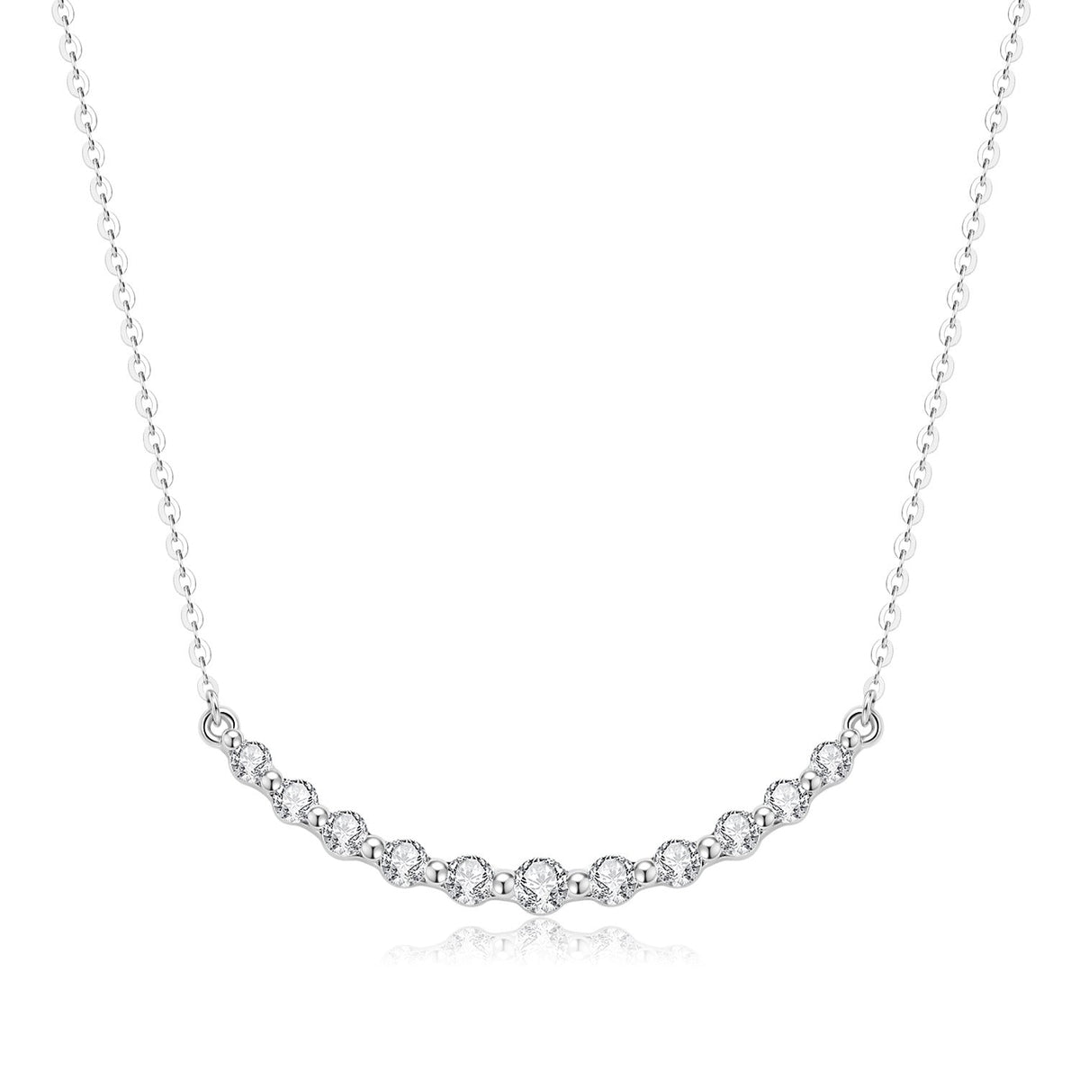 18K Gold Lab-Grown Diamond V-Bar Necklace â€?Minimalist Elegant Collarbone Chain Pearl Unique