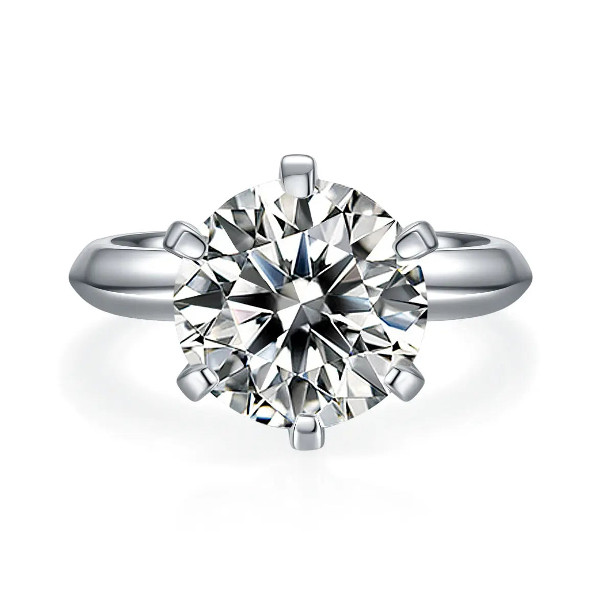 Certified Moissanite Solitaire Ring â€?1.5ct / 2ct / 3ct / 5ct | S925 Sterling Silver 6-Prong Setting Pearl Unique