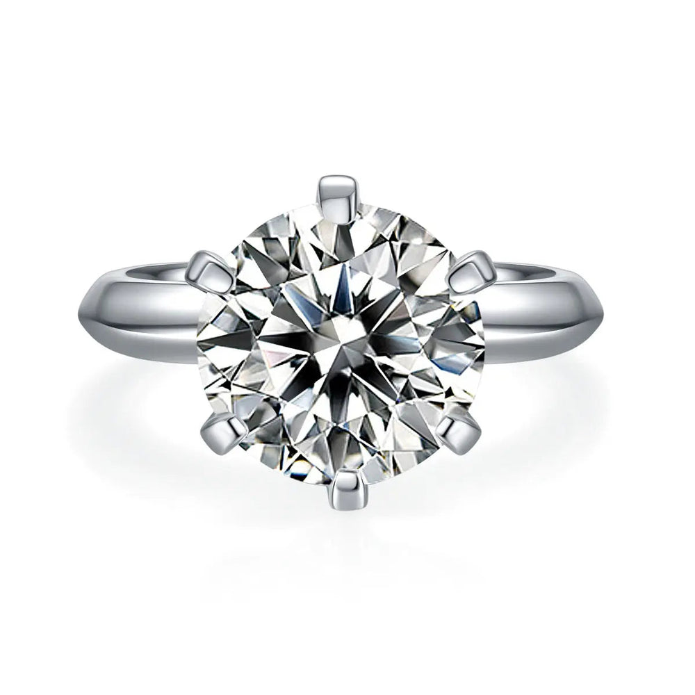 Certified Moissanite Solitaire Ring â€?1.5ct / 2ct / 3ct / 5ct | S925 Sterling Silver 6-Prong Setting Pearl Unique