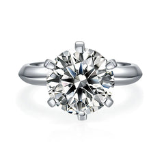 Certified Moissanite Solitaire Ring â€?1.5ct / 2ct / 3ct / 5ct | S925 Sterling Silver 6-Prong Setting Pearl Unique