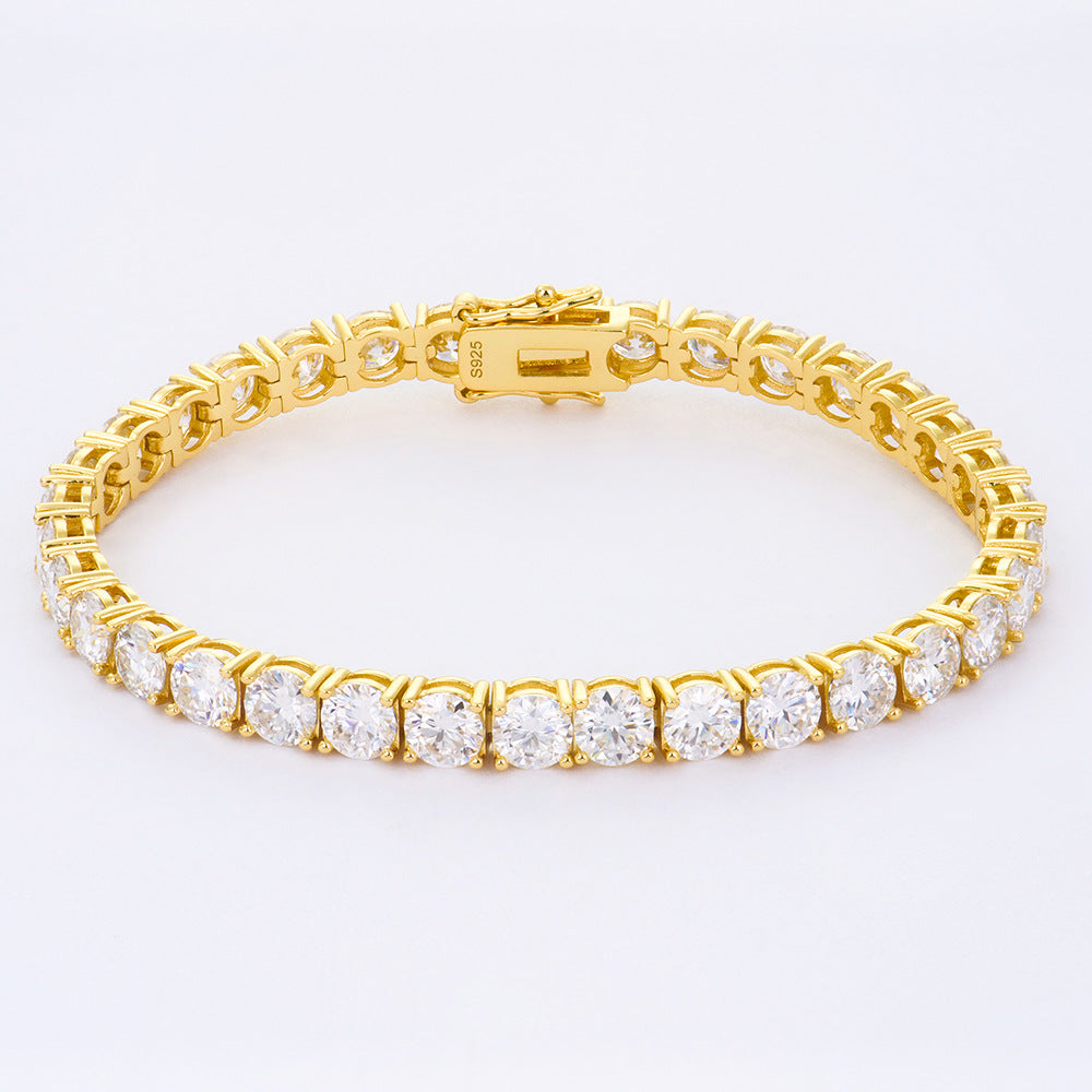 S925 Sterling Silver Moissanite Tennis Bracelet â€?Full Pavé 2-6mm Stones, Luxury Unisex Jewelry Pearl Unique