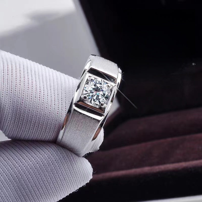 Luxury D color VVS1 moissanite platinum ring for men
