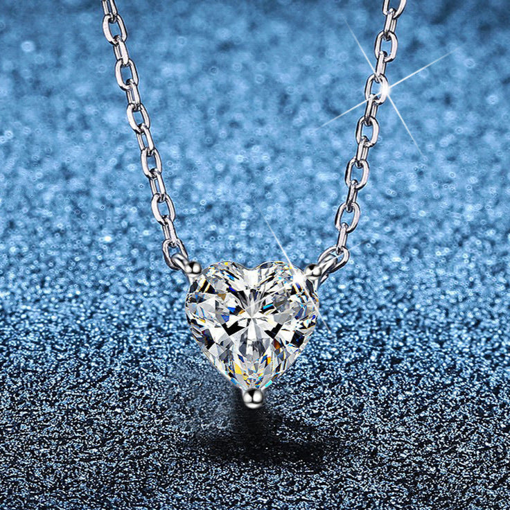 Elegant silver heart pendant necklace for women, Sonnet collection