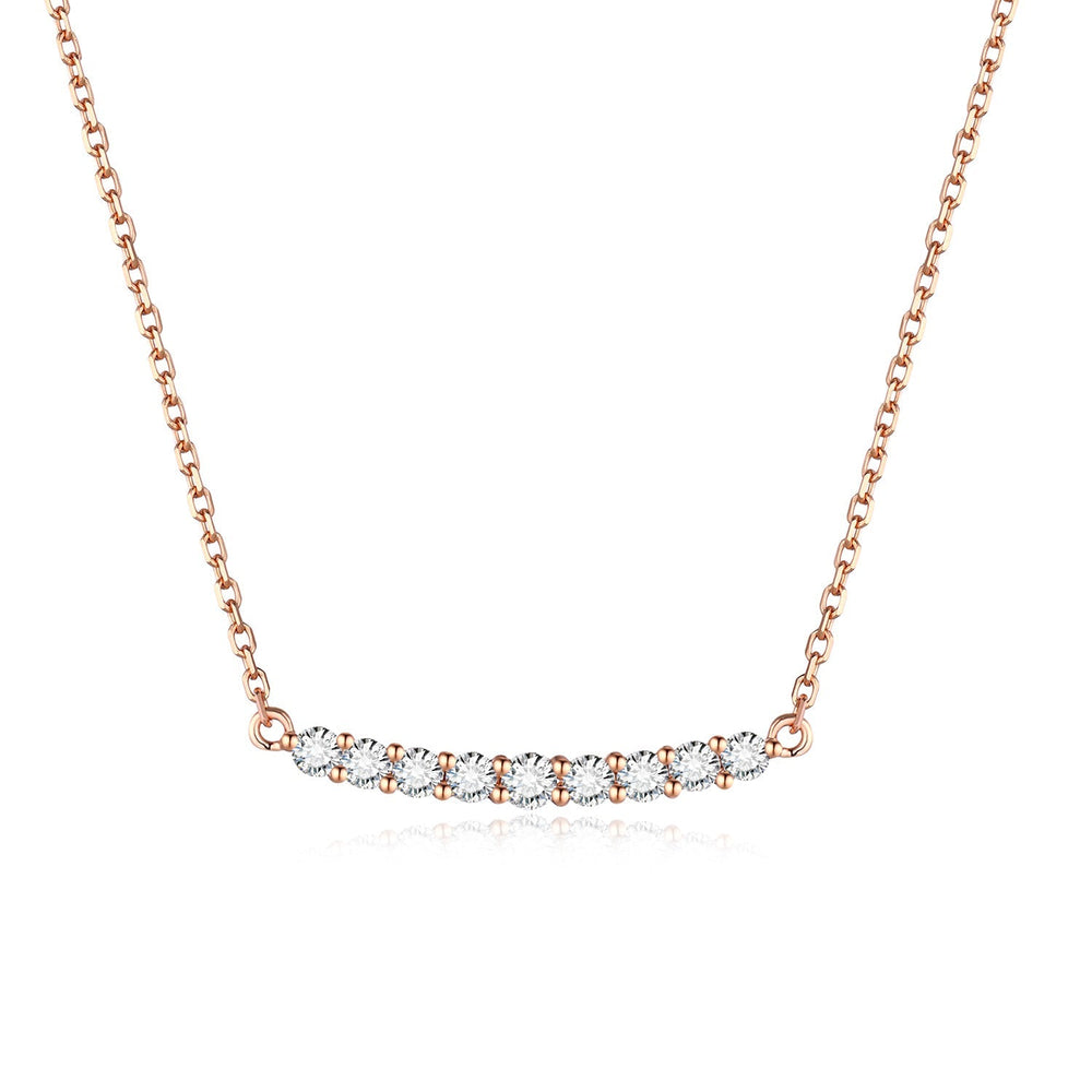 18K rose gold lab-grown diamond bar necklace — Verse & Hue Jewelry