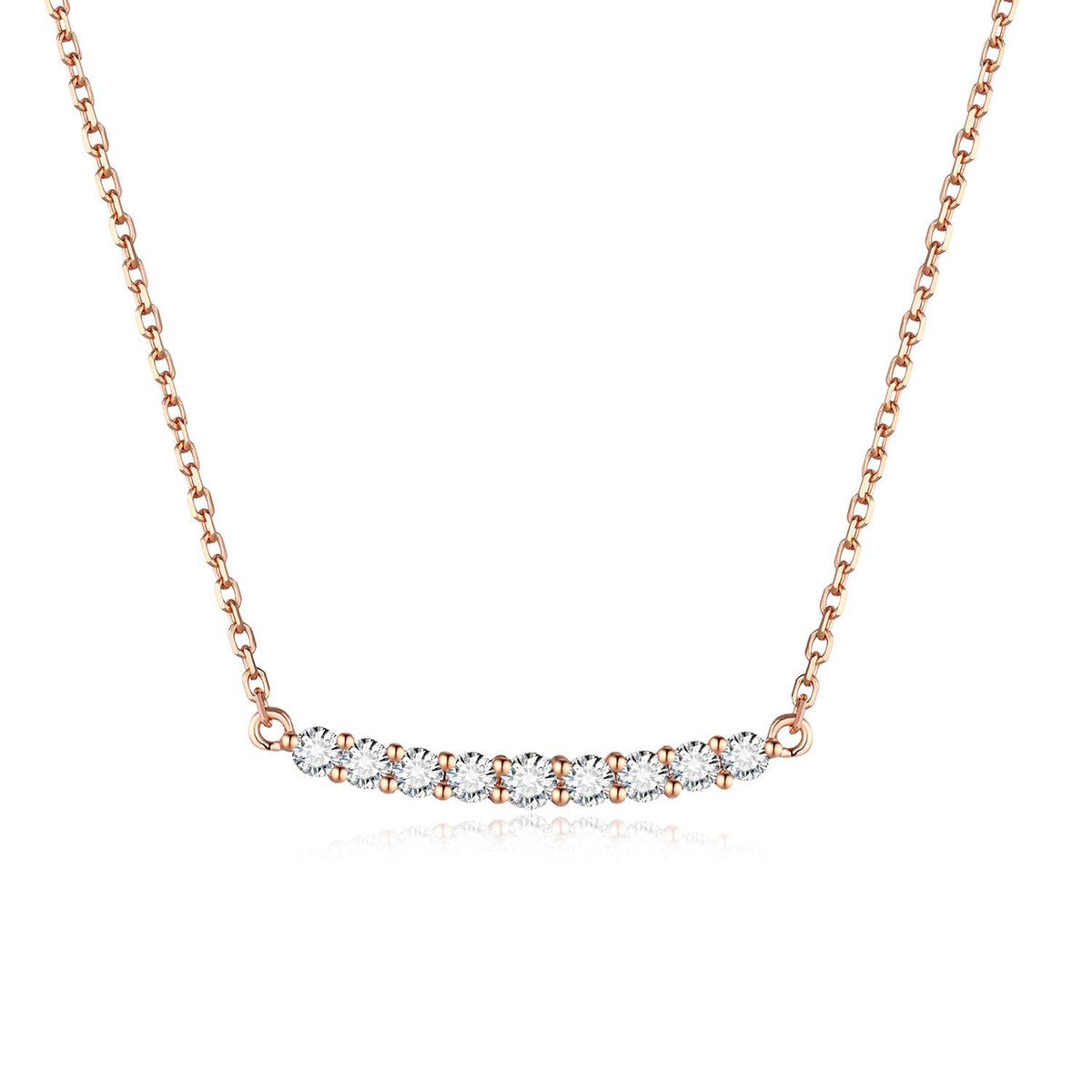 18K rose gold lab-grown diamond bar necklace — Verse & Hue Jewelry