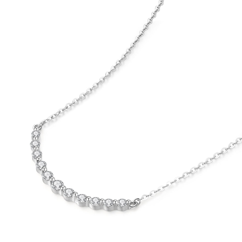 18K Gold Lab-Grown Diamond V-Bar Necklace â€?Minimalist Elegant Collarbone Chain Pearl Unique