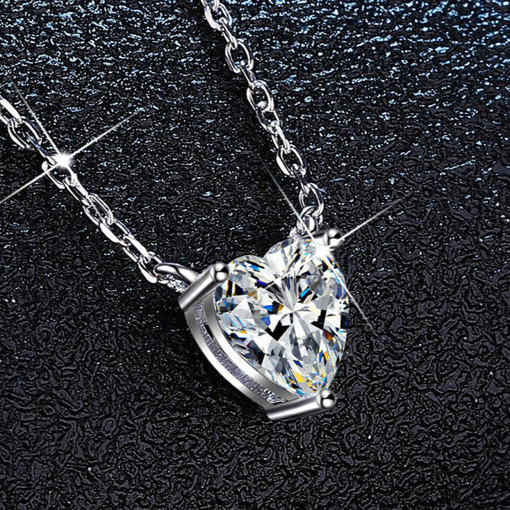 Elegant silver heart pendant necklace for women, Sonnet collection