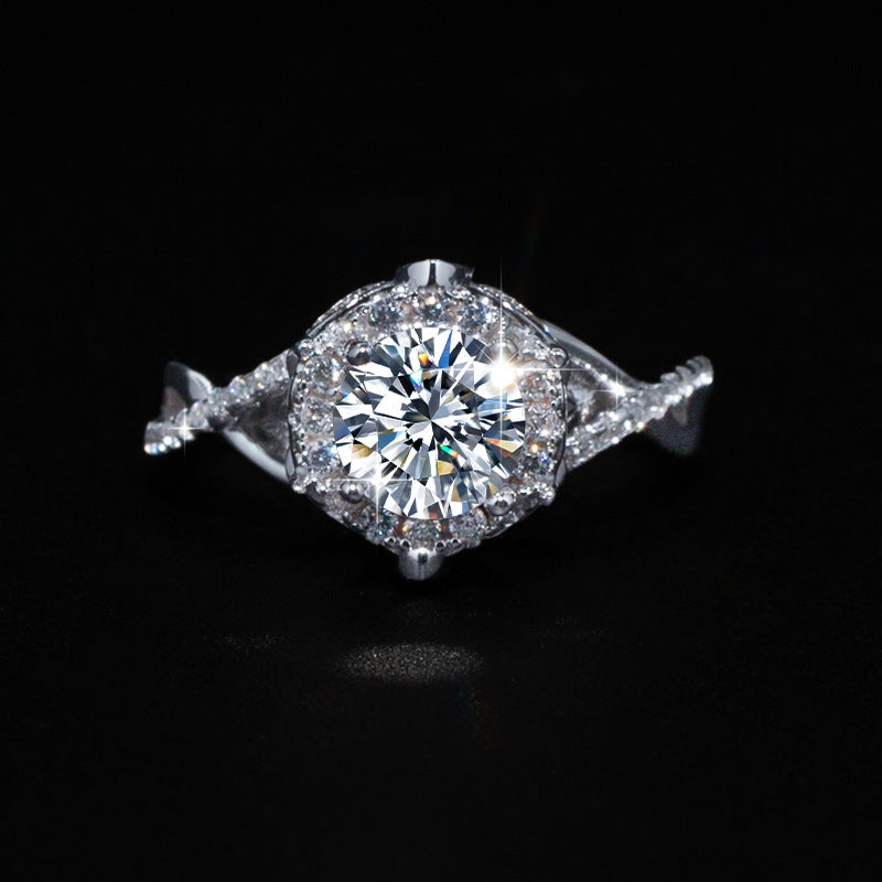 Elegant royal crown inspired moissanite engagement ring for he