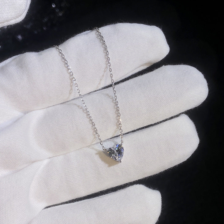 Elegant silver heart pendant necklace for women, Sonnet collection