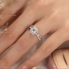 AU750 gold moissanite bridal ring, Valentine’s Day gift