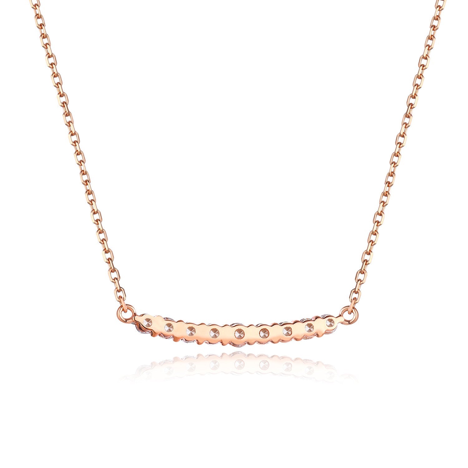 Close-up of Lucky Bar diamonds set in 18K rose gold — Verse & Hue Jewelry