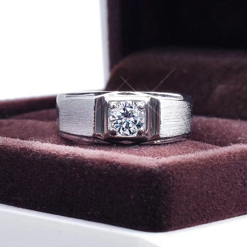 Luxury D color VVS1 moissanite platinum ring for men