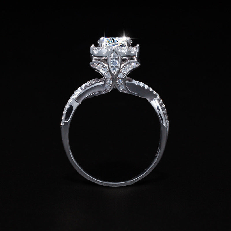 legant royal crown inspired moissanite engagement ring for he