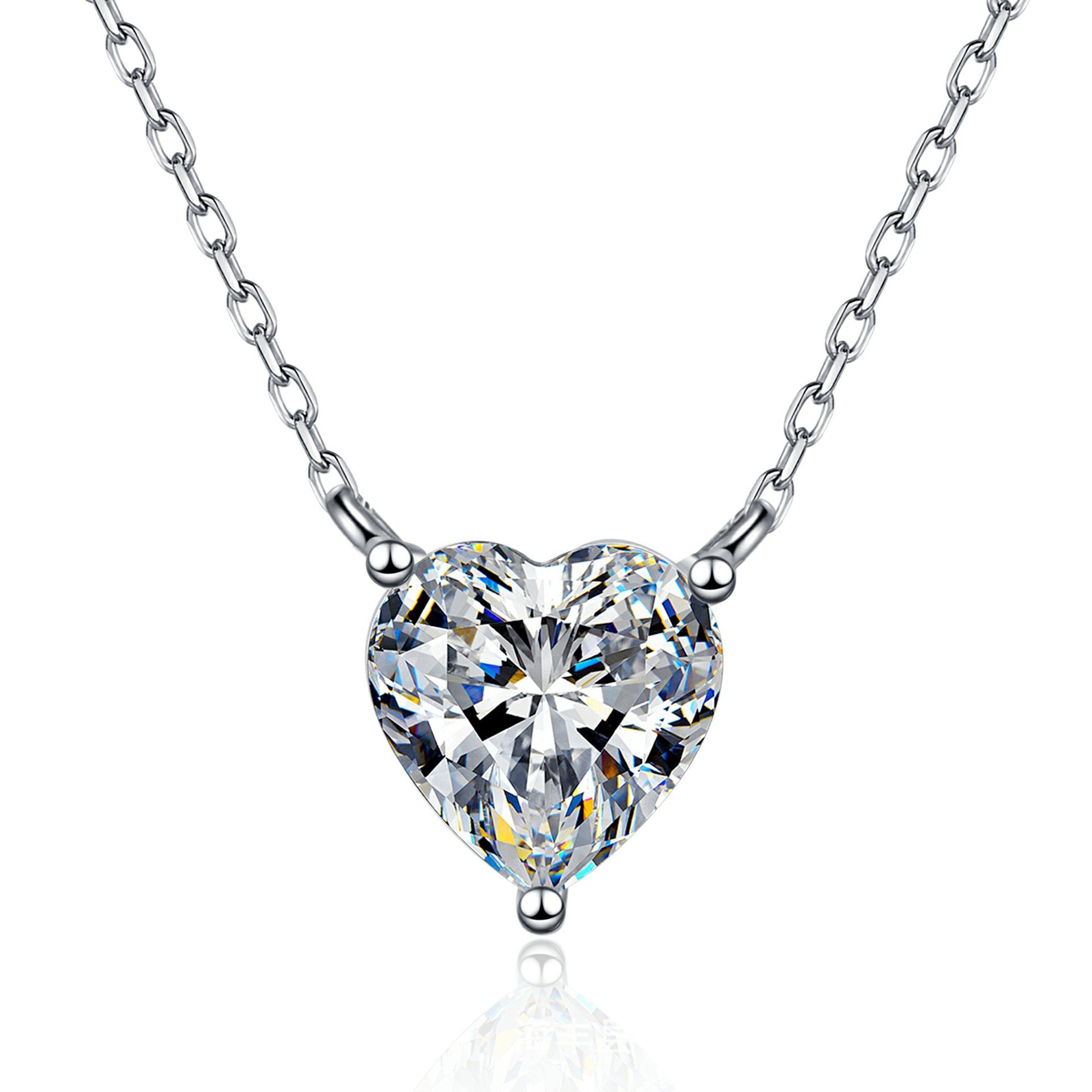Sonnet 1ct Heart-Cut Moissanite Necklace in S925 Sterling Silver | Minimalist Luxury Pendant