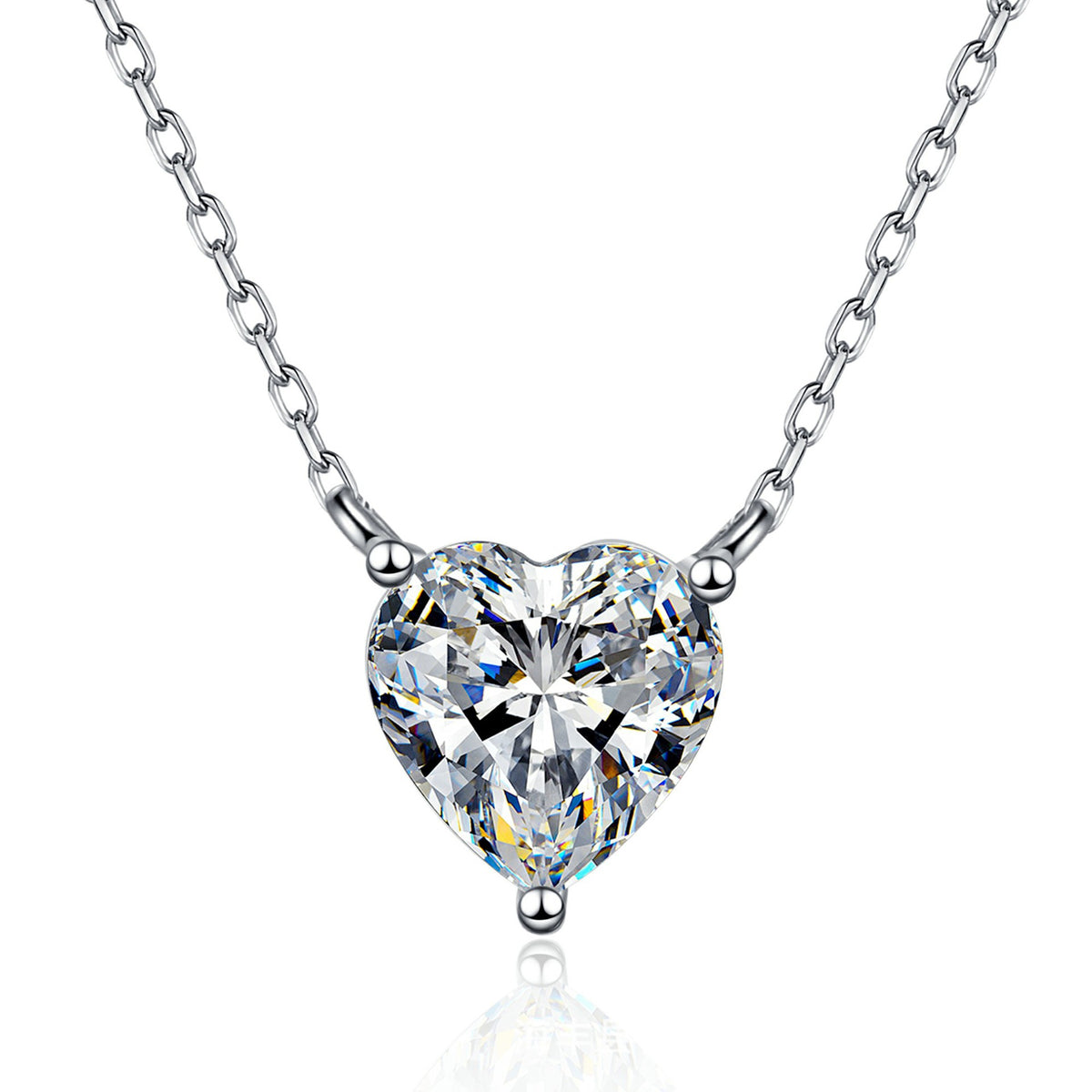 Sonnet 1ct Heart-Cut Moissanite Necklace in S925 Sterling Silver | Minimalist Luxury Pendant