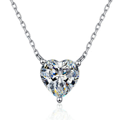 Sonnet 1ct Heart-Cut Moissanite Necklace in S925 Sterling Silver | Minimalist Luxury Pendant