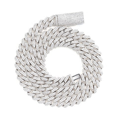 Solitude 10mm iced-out moissanite Cuban chain in S925 sterling silver hip hop necklace bracelet