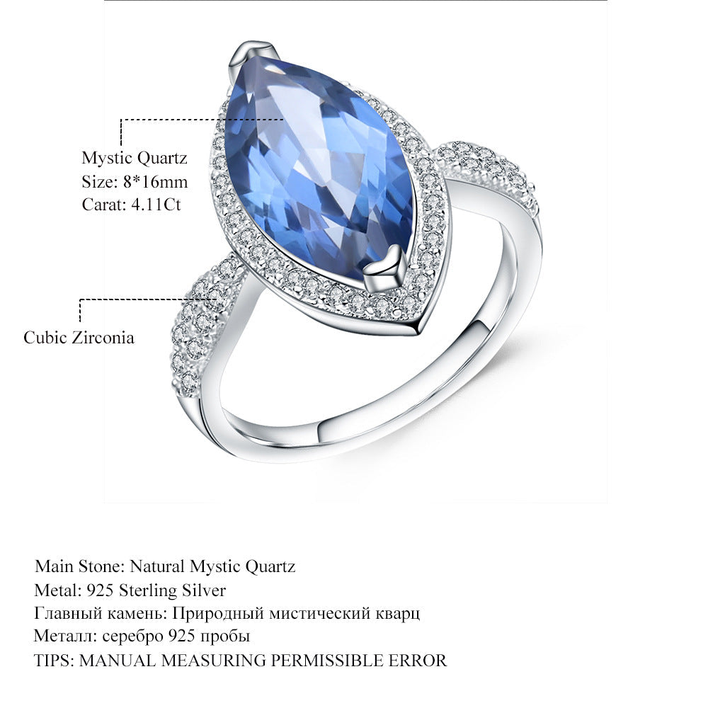 Natural Amethyst Halo Ring â€?4.34Ct Marquise Cut with Cubic Zirconia in 925 Sterling Silver Verse & Hue Jewelry
