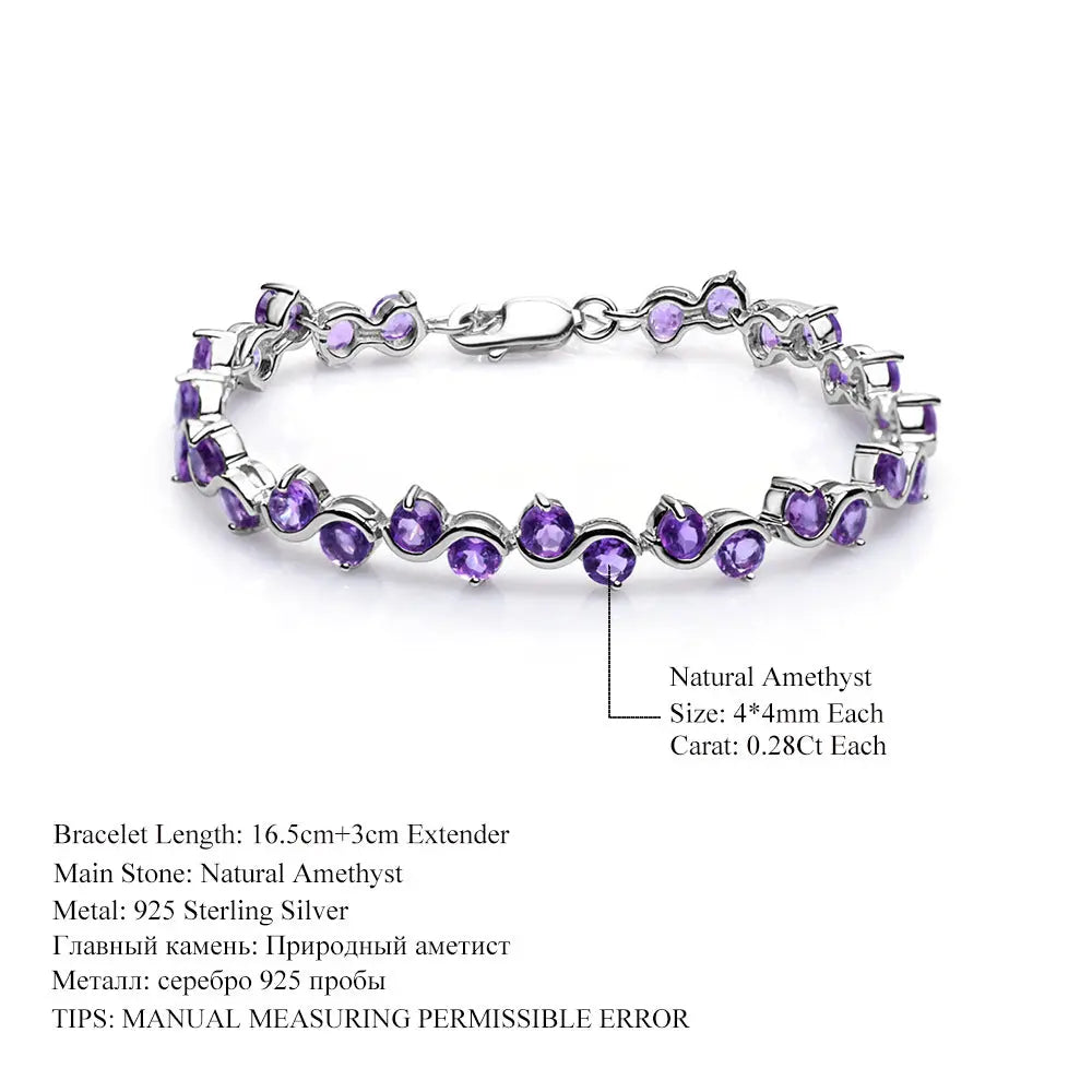 Natural Garnet, Citrine & Smoky Quartz Bracelet â€?925 Sterling Silver Gemstone Bracele Pearl Unique