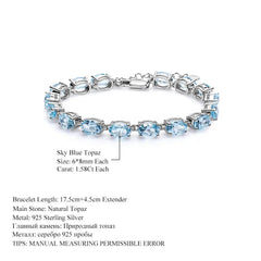 Mystic Quartz & Sky Blue Topaz Bracelet â€?925 Sterling Silver Natural Gemstone Bracelet Pearl Unique