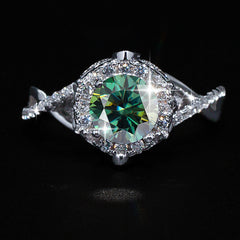 Luxury moissanite proposal ring in sterling silver for women