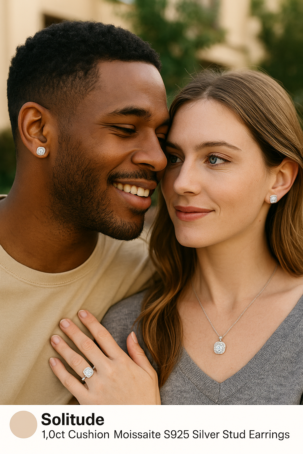 Shop Solitude Cushion Moissanite Stud Earrings in S925 silver. Unisex design with GRA certification — brilliance, style, and sustainability in one.