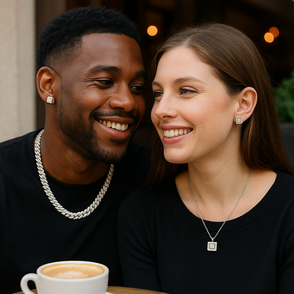 Luxury moissanite square earrings for men and women