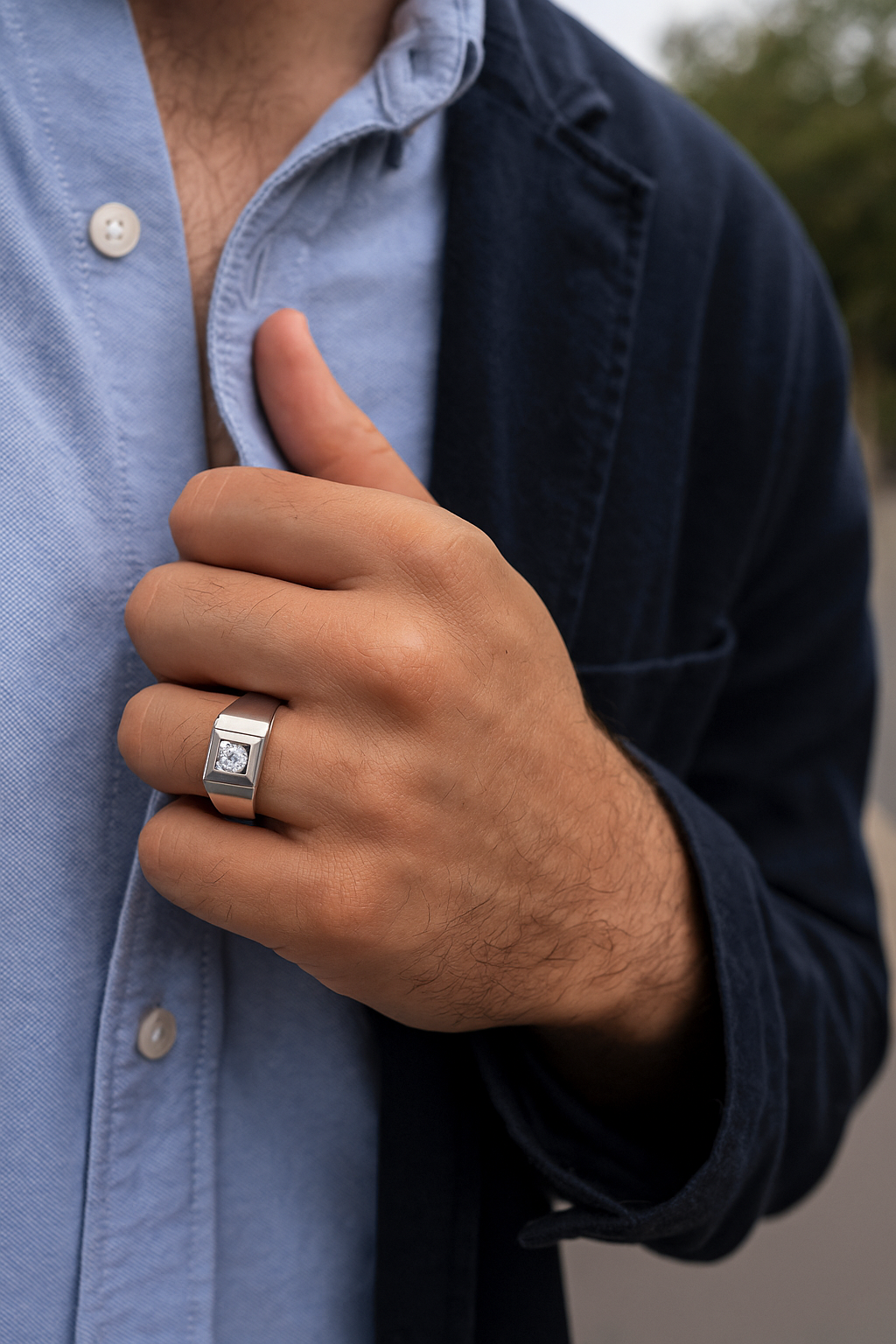 Luxury D color VVS1 moissanite platinum ring for men