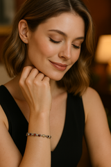 Luxury gemstone bracelet for women – garnet, citrine, smoky quartz jewelry